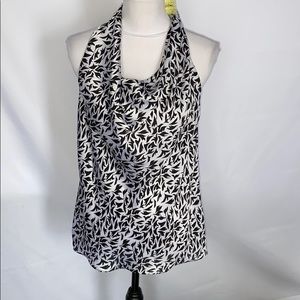 Violet & Clair sleeveless black & white print top